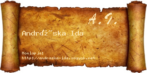 Andráska Ida névjegykártya