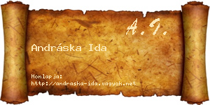 Andráska Ida névjegykártya